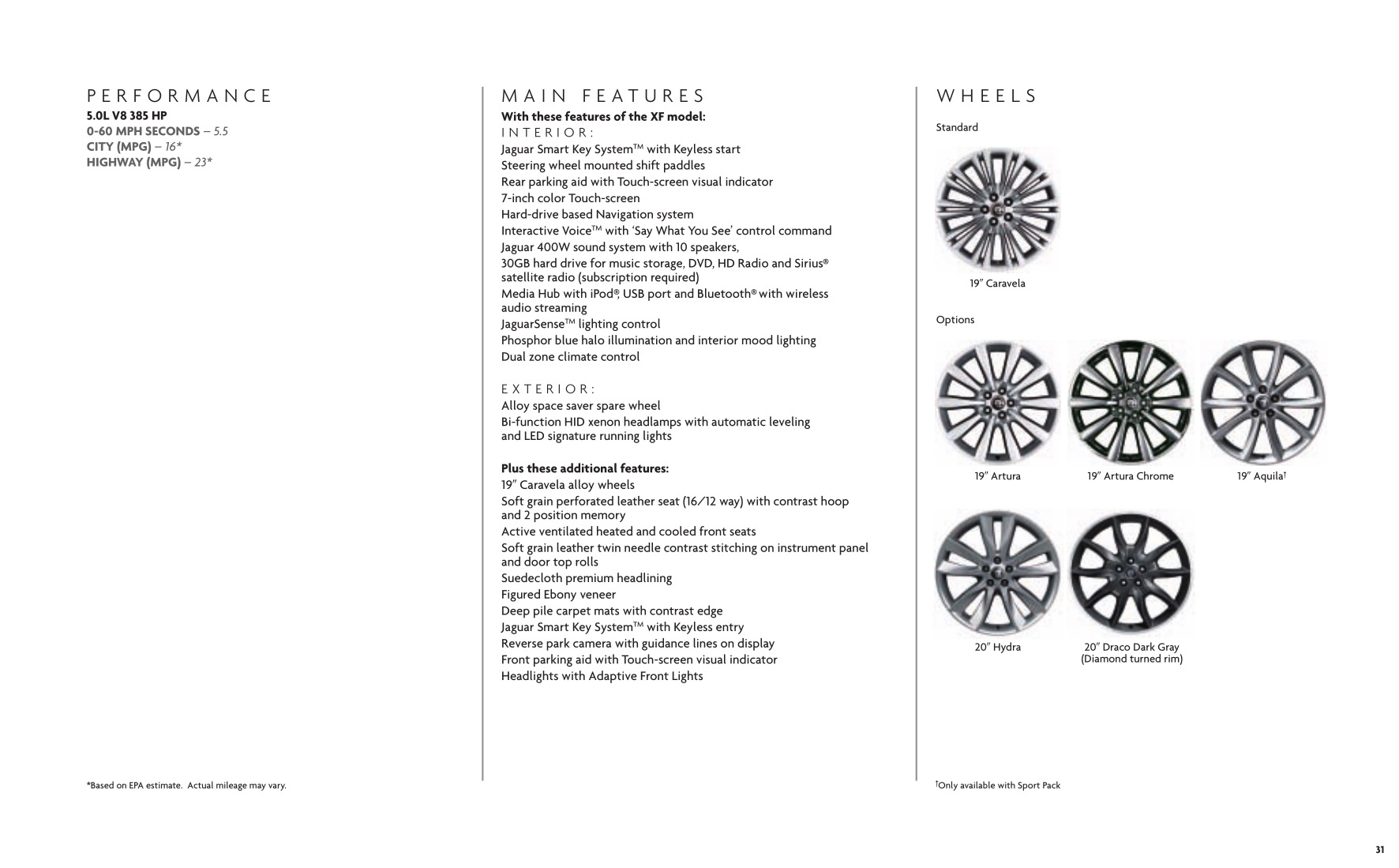 2012 Jaguar XF Brochure Page 64